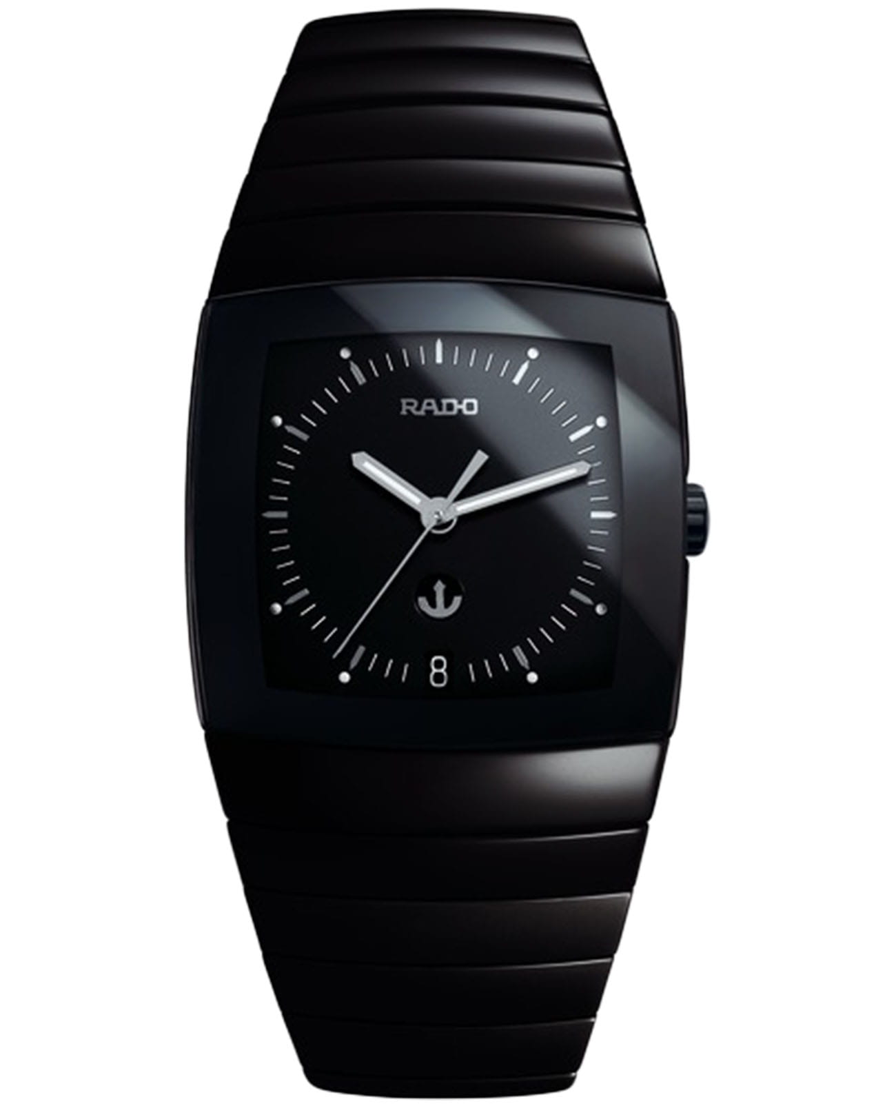 Rado Rado Sintra R13882182  R13882182 кварцевые мужские часы черный циферблат, браслет керамика — вид спереди