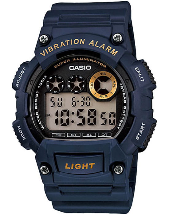 Casio Casio Collection W-735H-2AVDF (W-735H-2A)  W-735H-2A кварцевые мужские часы серый циферблат, браслет пластик — вид спереди