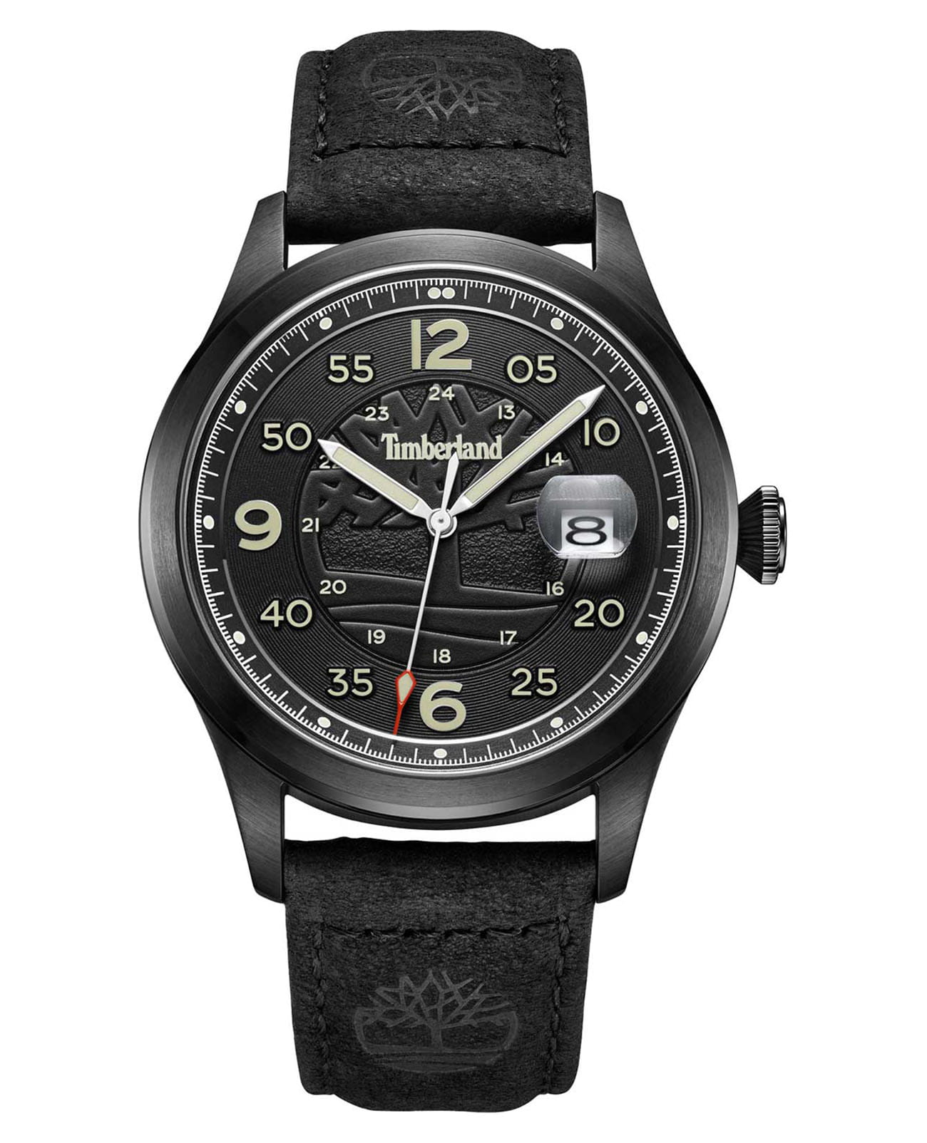 Timberland Timberland Cornwall TDWGB2237501  TDWGB2237501 кварцевые мужские часы черный циферблат, браслет кожаный — вид спереди