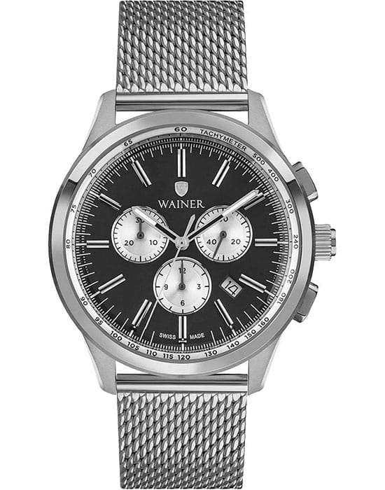 Wainer Wainer WA.12340-A  WA.12340-A кварцевые мужские часы  циферблат, браслет нержавеющая сталь — вид спереди