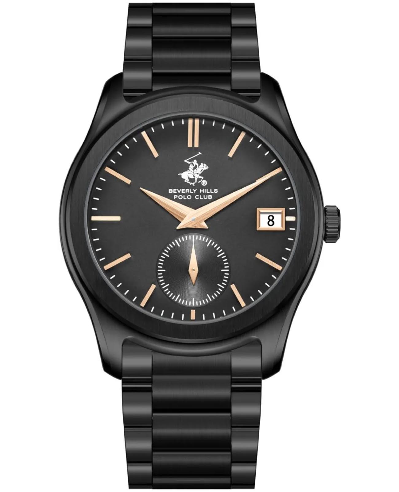 Beverly Hills Polo Club Beverly Hills Polo Club BP3772X.060  BP3772X.060 кварцевые мужские часы черный циферблат, браслет нержавеющая сталь с ip-покрытием — вид спереди