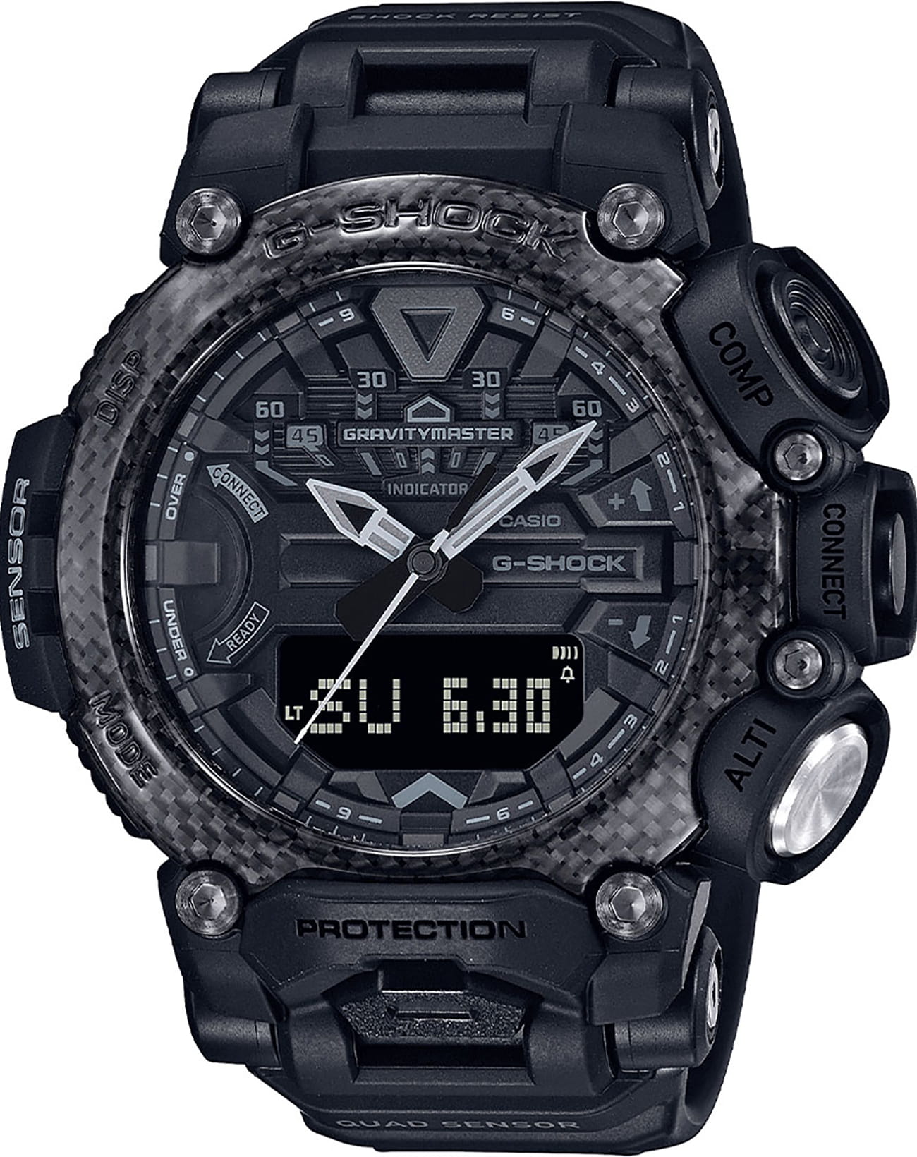 Casio Casio G-Shock GR-B200-1B  GR-B200-1B электронные мужские часы черный циферблат, браслет полимер — вид спереди