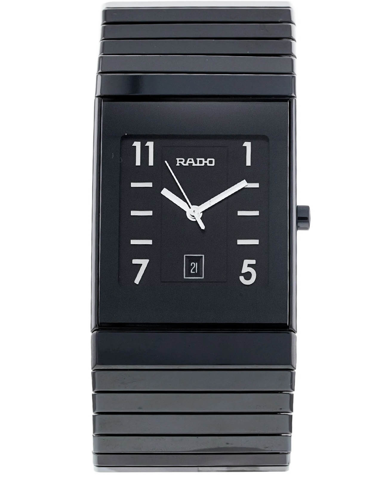 Rado Rado Ceramica R21347202  R21347202 кварцевые женские часы черный циферблат, браслет керамика — вид спереди