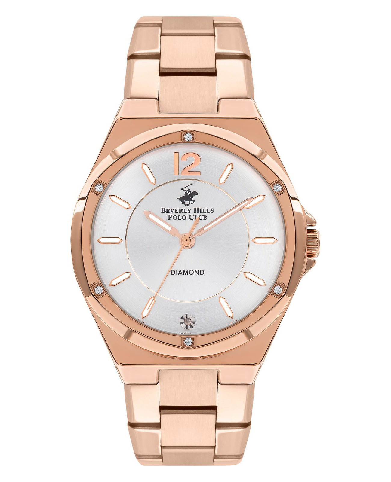 Beverly Hills Polo Club Beverly Hills Polo Club BP3351X.430  BP3351X.430 кварцевые женские часы белый циферблат, браслет сталь с ip покрытием — вид спереди