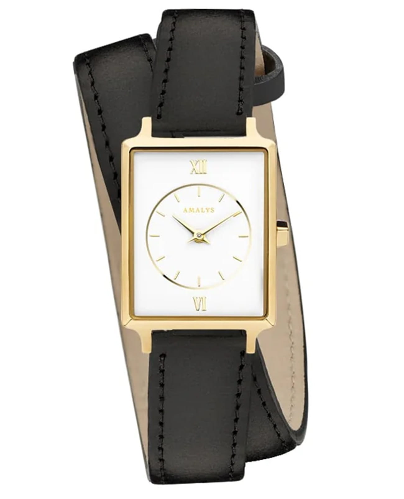 Amalys Amalys Hepburn AMW-207  AMW-207 кварцевые женские часы белый циферблат, браслет кожаный — вид спереди