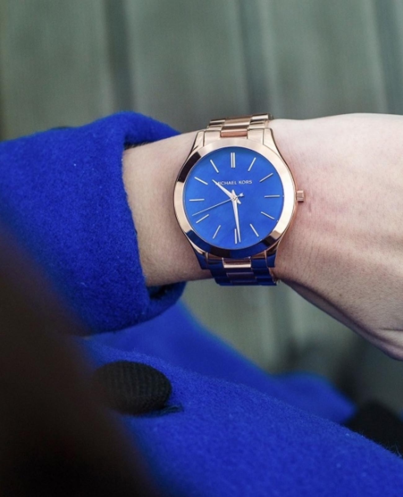 Michael Kors Michael Kors Runway MK3494 женские часы синий циферблат на запястье