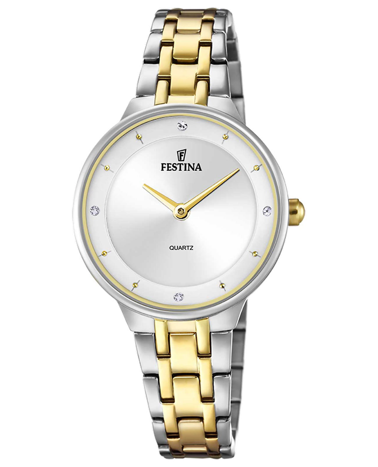 Festina Festina Mademoiselle F20625/1  F20625/1 кварцевые женские часы серебристый циферблат, браслет сталь c pvd покрытием — вид спереди