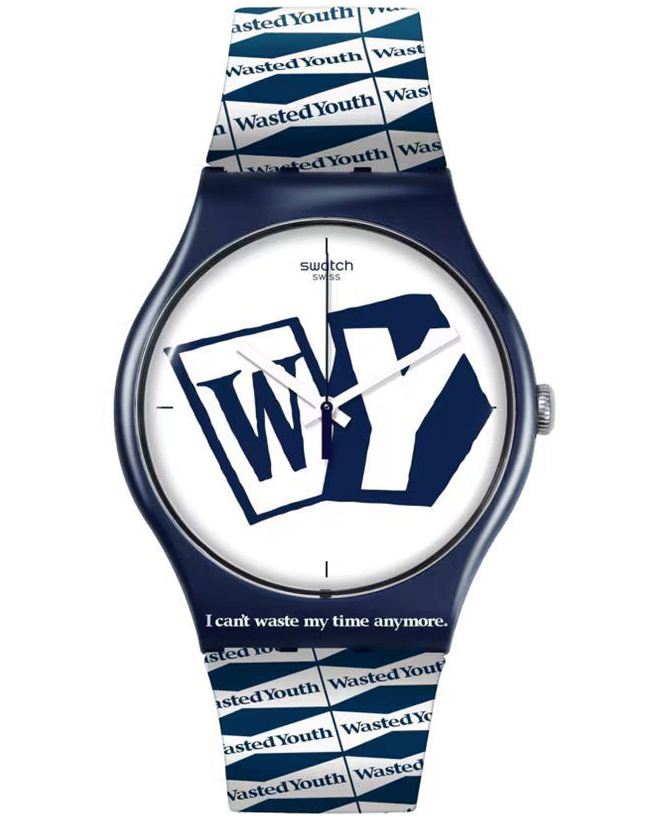Swatch Swatch New Gent Biosourced SO29Z141  SO29Z141 кварцевые мужские часы белый циферблат, браслет силикон — вид спереди