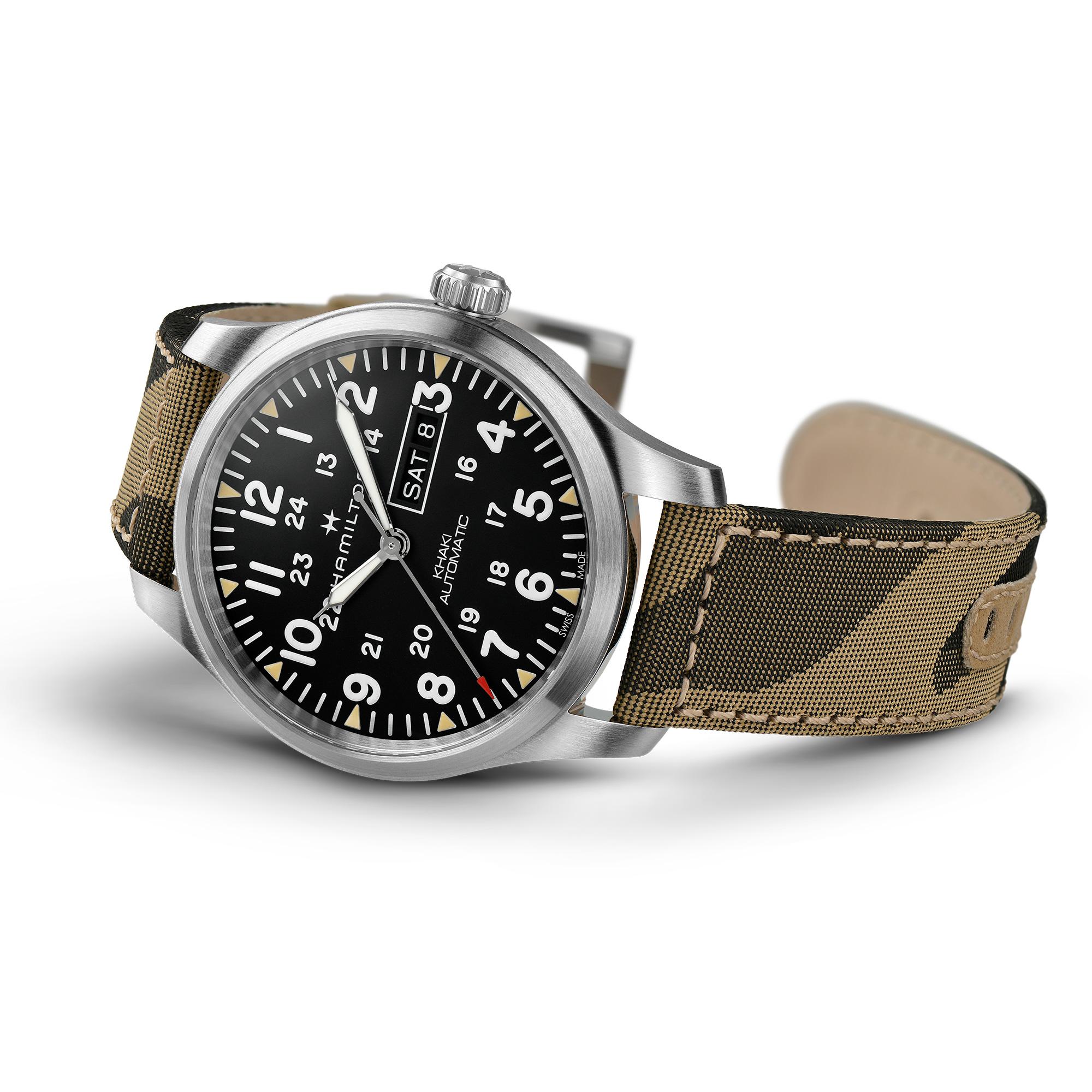 Hamilton Hamilton Khaki Field Day Date Auto H70535031 мужские часы черный циферблат на запястье
