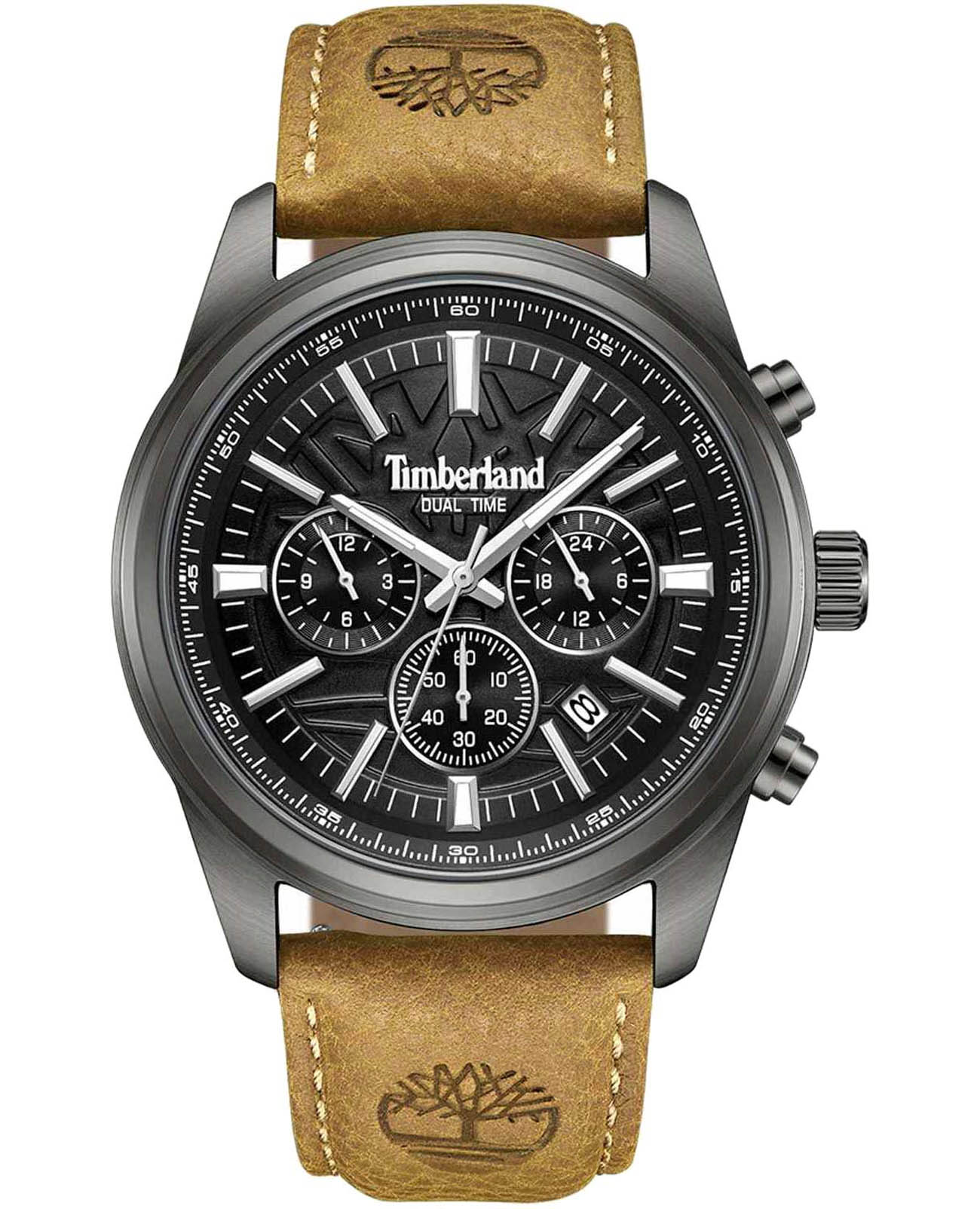 Timberland Timberland Northbridge TDWGF0041205  TDWGF0041205  кварцевые мужские часы черный циферблат, браслет кожаный — вид спереди