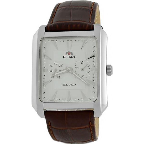 Orient Orient STAA005W (FSTAA005W)  FSTAA005W  мужские часы белый циферблат, браслет кожа + текстиль — вид спереди