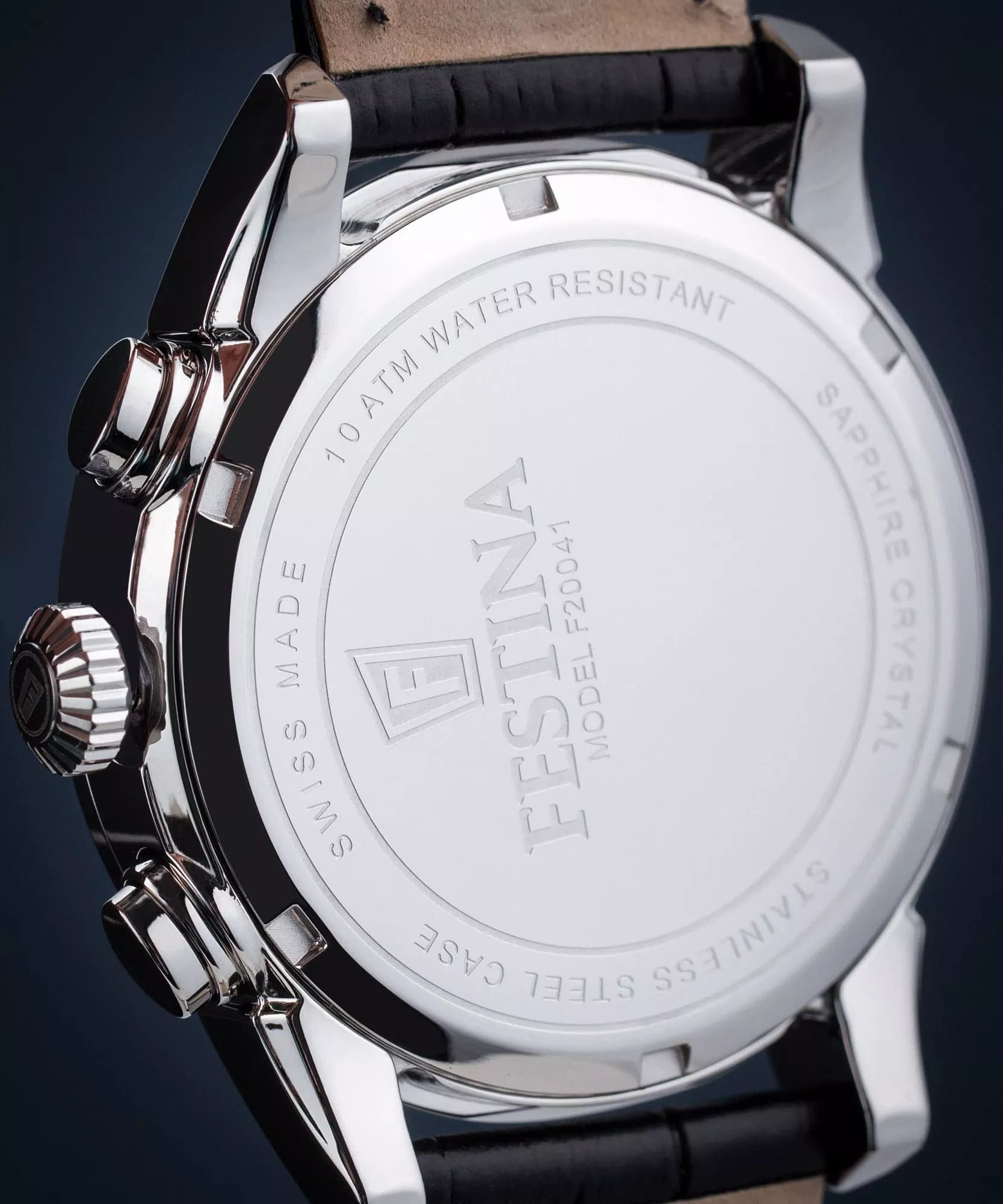 Festina Festina Swiss Made F20041/4,  испания мужские часы на браслете кожаный боковой вид