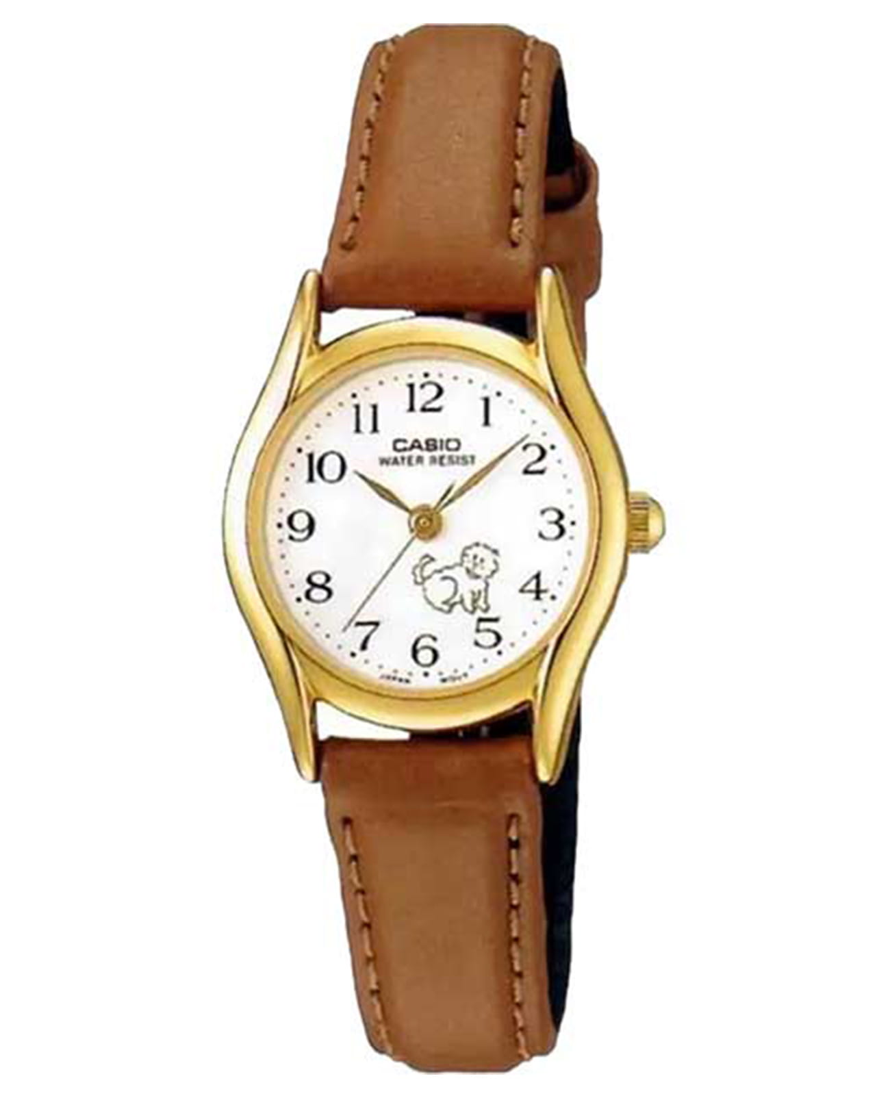 Casio Casio Collection LTP-1094Q-7B7R  LTP-1094Q-7B7R кварцевые женские часы белый циферблат, браслет кожаный — вид спереди