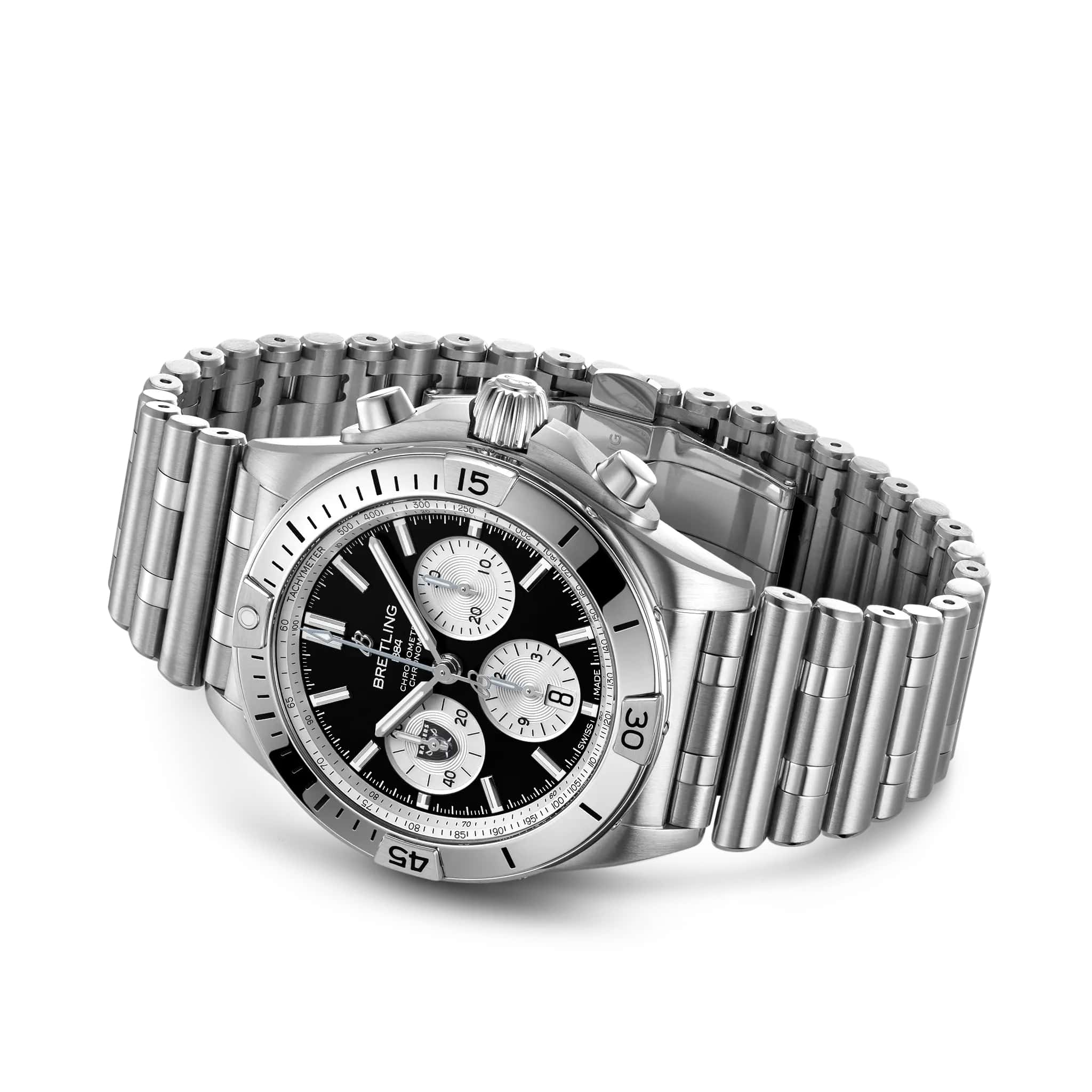 Breitling Breitling Chronomat B01 42 NFL Las Vegas Raiders Edition AB01342B1B1A1 мужские часы черный циферблат на запястье
