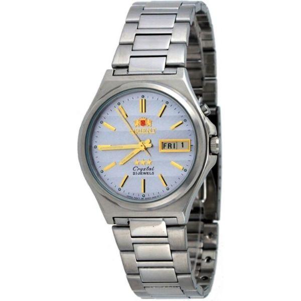 Orient Orient EM5M012K (FEM5M012K)  FEM5M012K механические мужские часы серый циферблат, браслет  — вид спереди