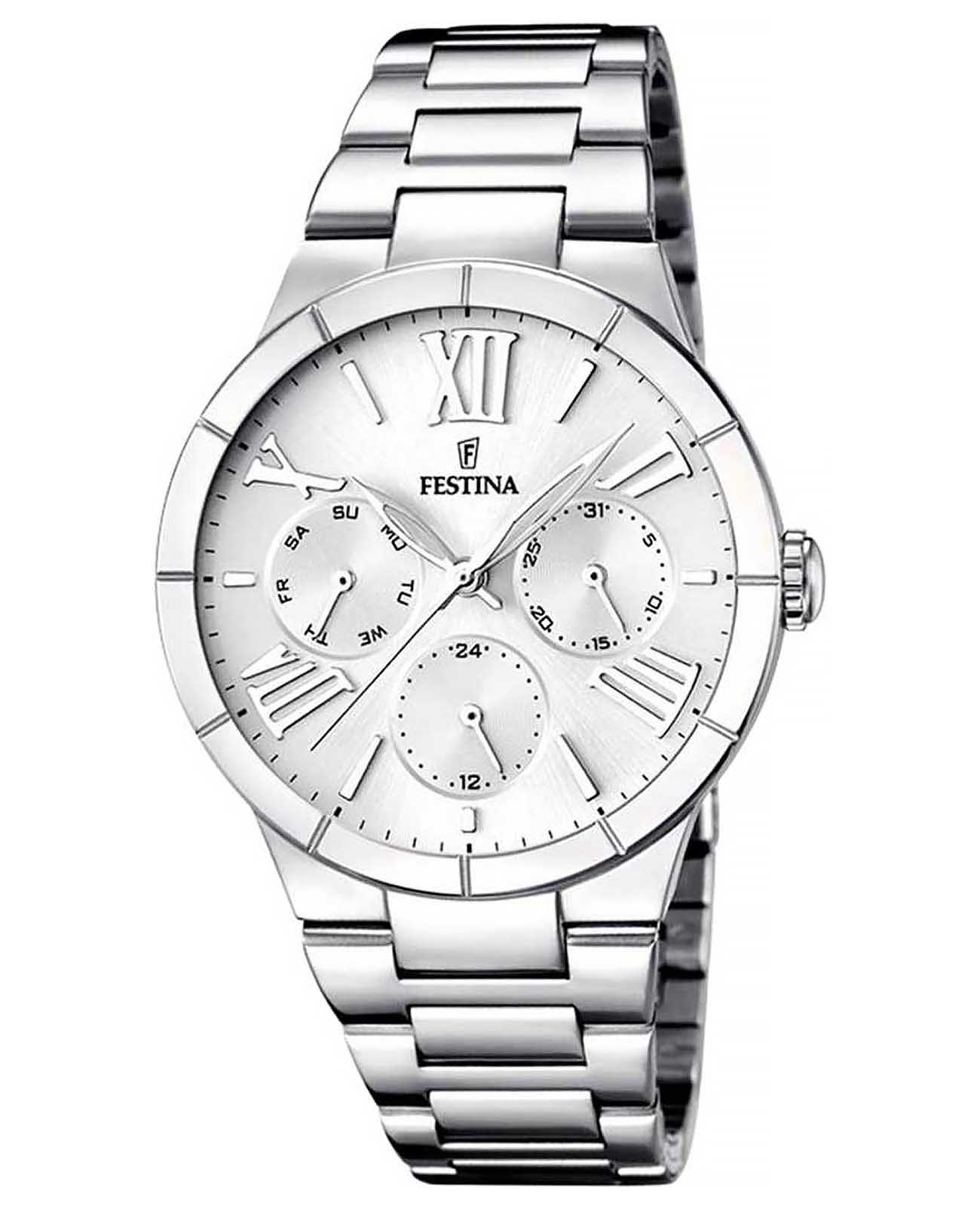 Festina Festina Boyfriend F16716/1  F16716/1 кварцевые женские часы серебристый циферблат, браслет нержавеющая сталь — вид спереди