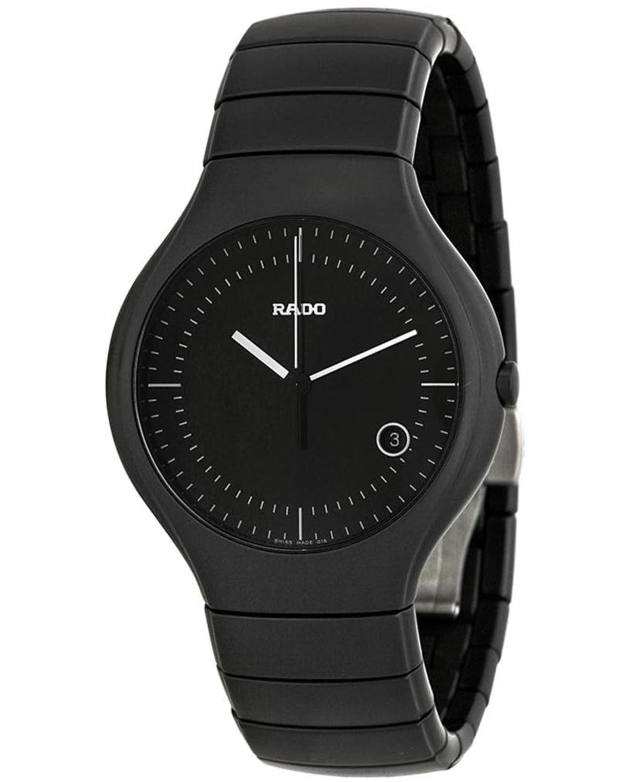 Rado Rado True R27816152  R27816152 кварцевые мужские часы черный циферблат, браслет высокотехнологичная плазменная керамика — вид спереди