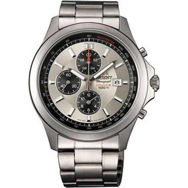 Orient Orient TT0T001K (FTT0T001K)  FTT0T001K  мужские часы серый циферблат, браслет  — вид спереди