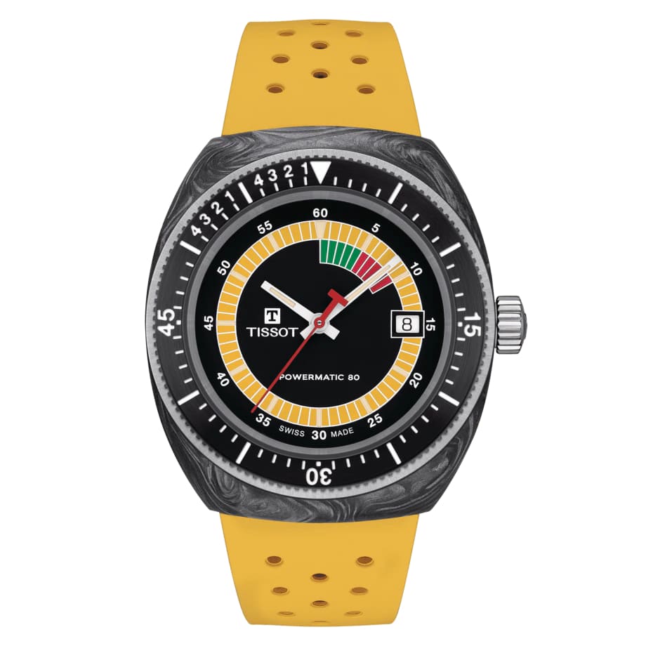 Tissot Tissot Sideral S Powermatic 80 T145.407.97.057.00  T1454079705700 механические мужские часы  циферблат, браслет силикон — вид спереди