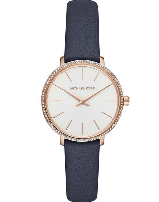 Michael Kors Michael Kors Runway MK2804  MK2804 кварцевые женские часы белый циферблат, браслет кожаный — вид спереди