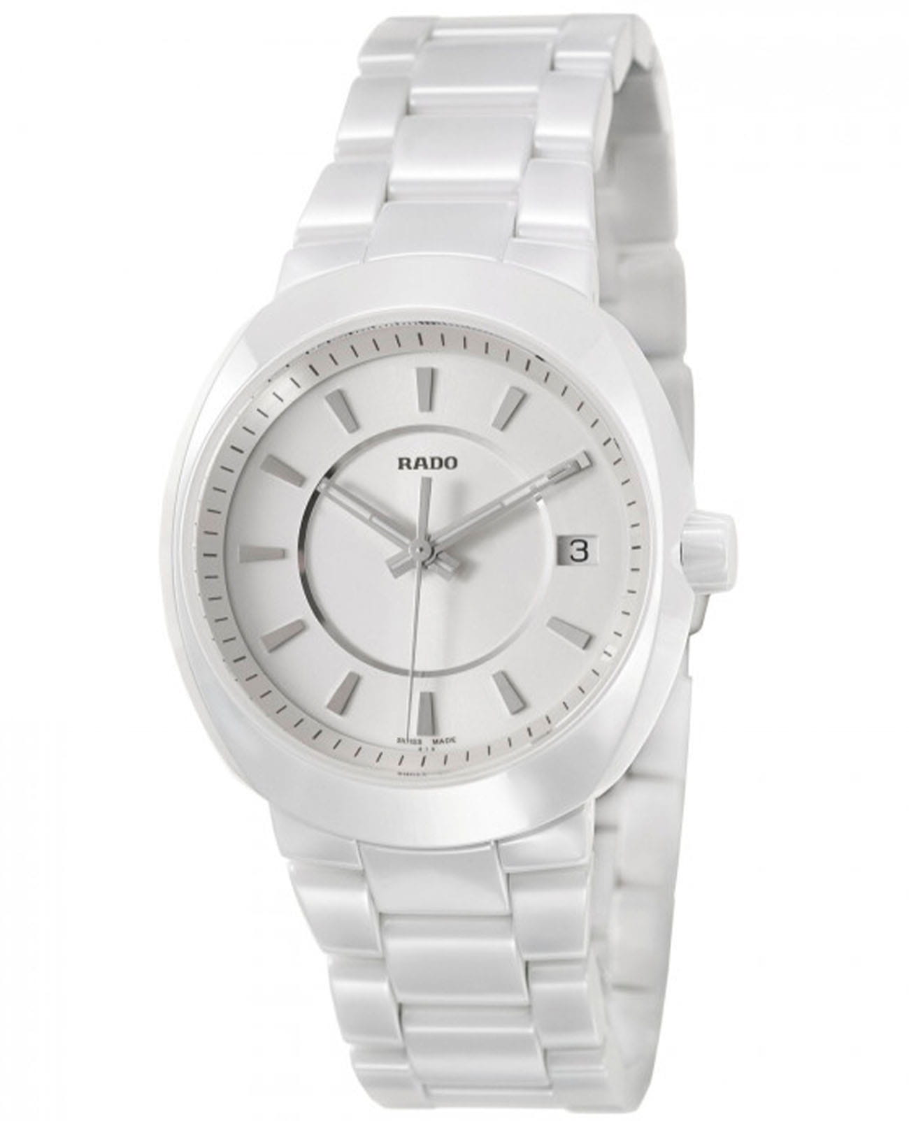 Rado Rado D-Star R15519102  R15519102 кварцевые мужские часы белый циферблат, браслет высокотехнологичная керамика — вид спереди