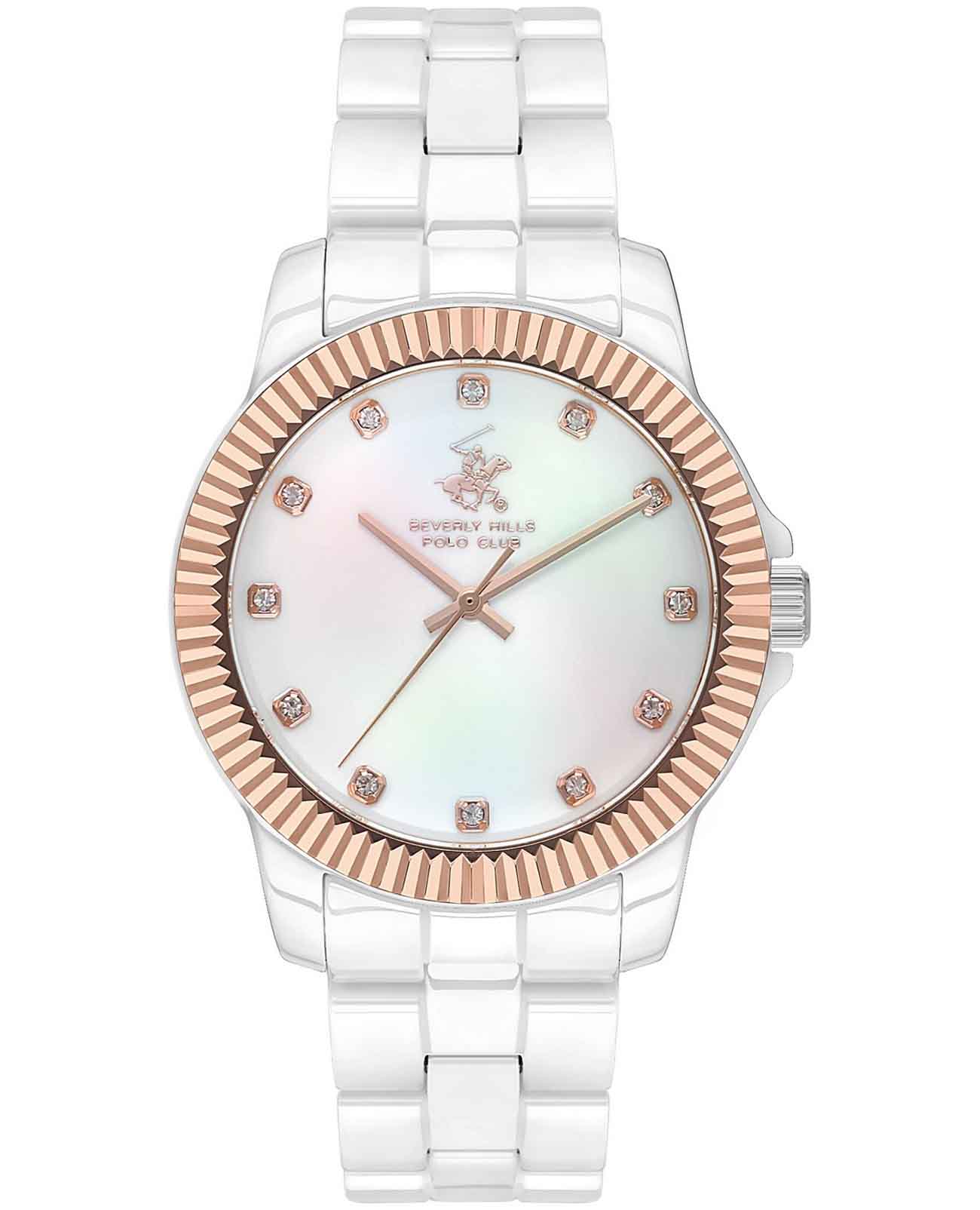 Beverly Hills Polo Club Beverly Hills Polo Club Quartz Ceramic BP3622X.530  BP3622X.530 кварцевые женские часы перламутровый циферблат, браслет керамика — вид спереди