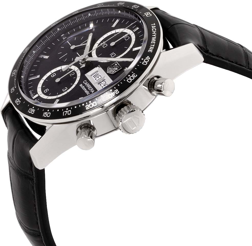 TAG Heuer TAG Heuer Carrera CV201AG.FC6266, carrera швейцария мужские часы на браслете кожаный боковой вид