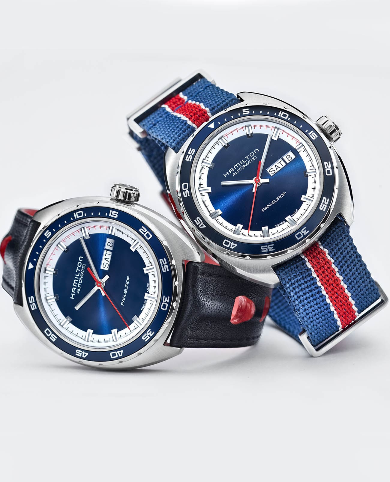 Hamilton Hamilton American ClassicPan Europ Day Date Auto H35405741 мужские часы синий циферблат на запястье