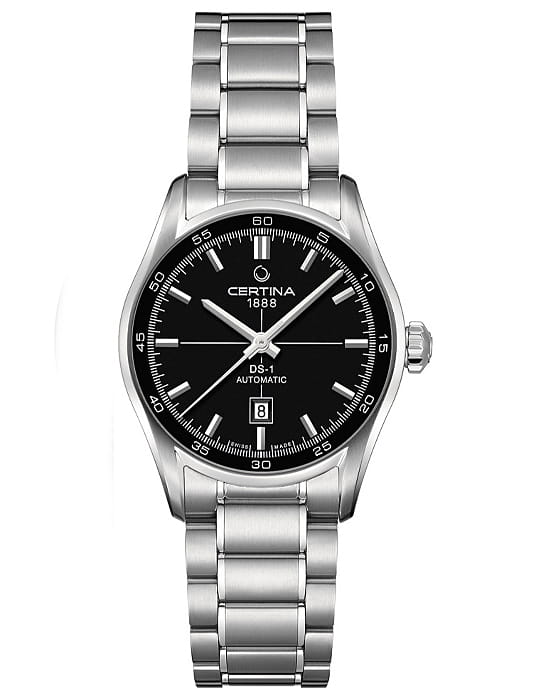Certina Certina DS Podium C006.207.11.051.00  C0062071105100 механические женские часы черный циферблат, браслет нержавеющая сталь — вид спереди