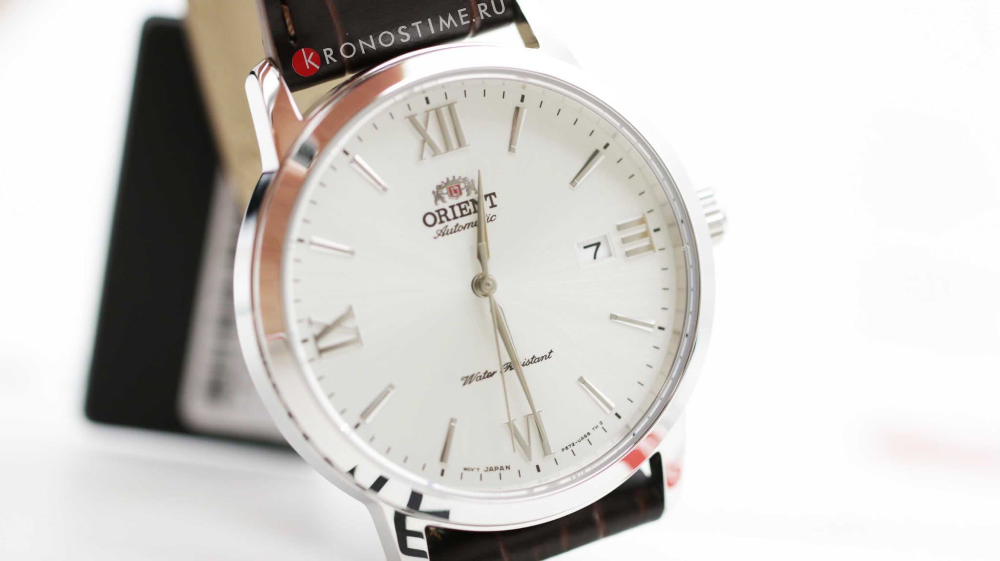 Orient Orient Contemporary RA-AC0F12S (RN-AC0F12S), classic automatic япония мужские часы на браслете кожаный боковой вид