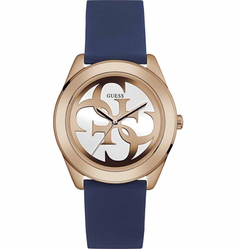 Guess GUESSW W0911L6  W0911L6 кварцевые женские часы белый циферблат, браслет силикон — вид спереди