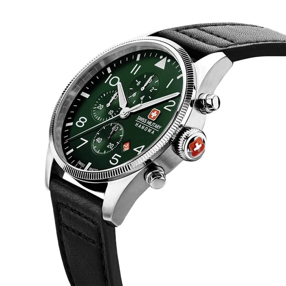 Swiss Military Hanowa Swiss Military Hanowa Thunderbolt Chrono SMWGC0000405,  швейцария мужские часы на браслете кожаный боковой вид