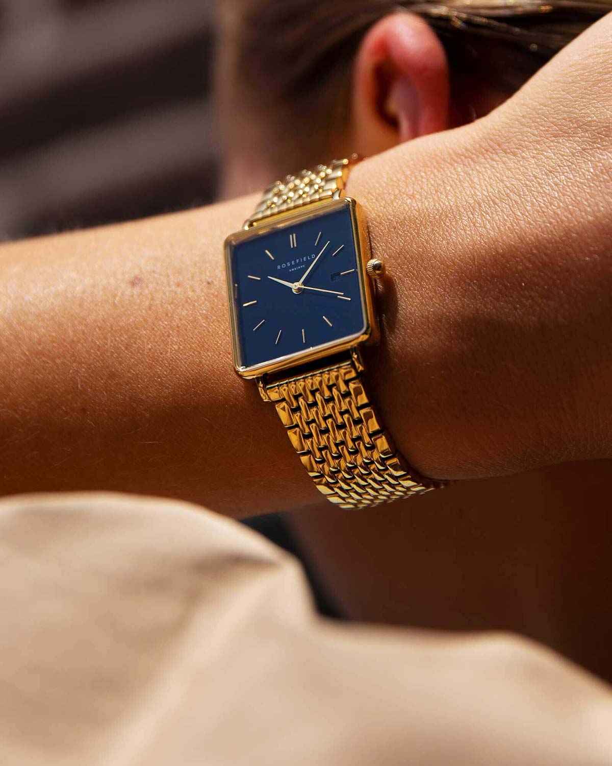 Rosefield Rosefield The Boxy QBSG-Q017 , наручные женские часы фото под углом