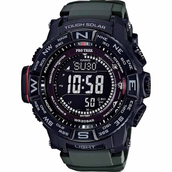 Casio Casio Pro Trek PRW-3510Y-8E PRW PRW-3510Y-8E электронные мужские часы серый циферблат, браслет пластик — вид спереди