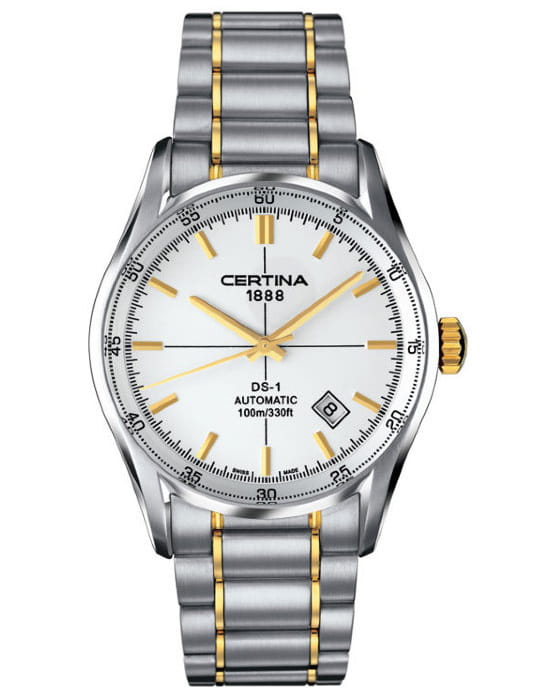 Certina Certina C006.407.22.031.00  C0064072203100 механические мужские часы серебристый циферблат, браслет нержавеющая сталь с pvd-покрытием — вид спереди