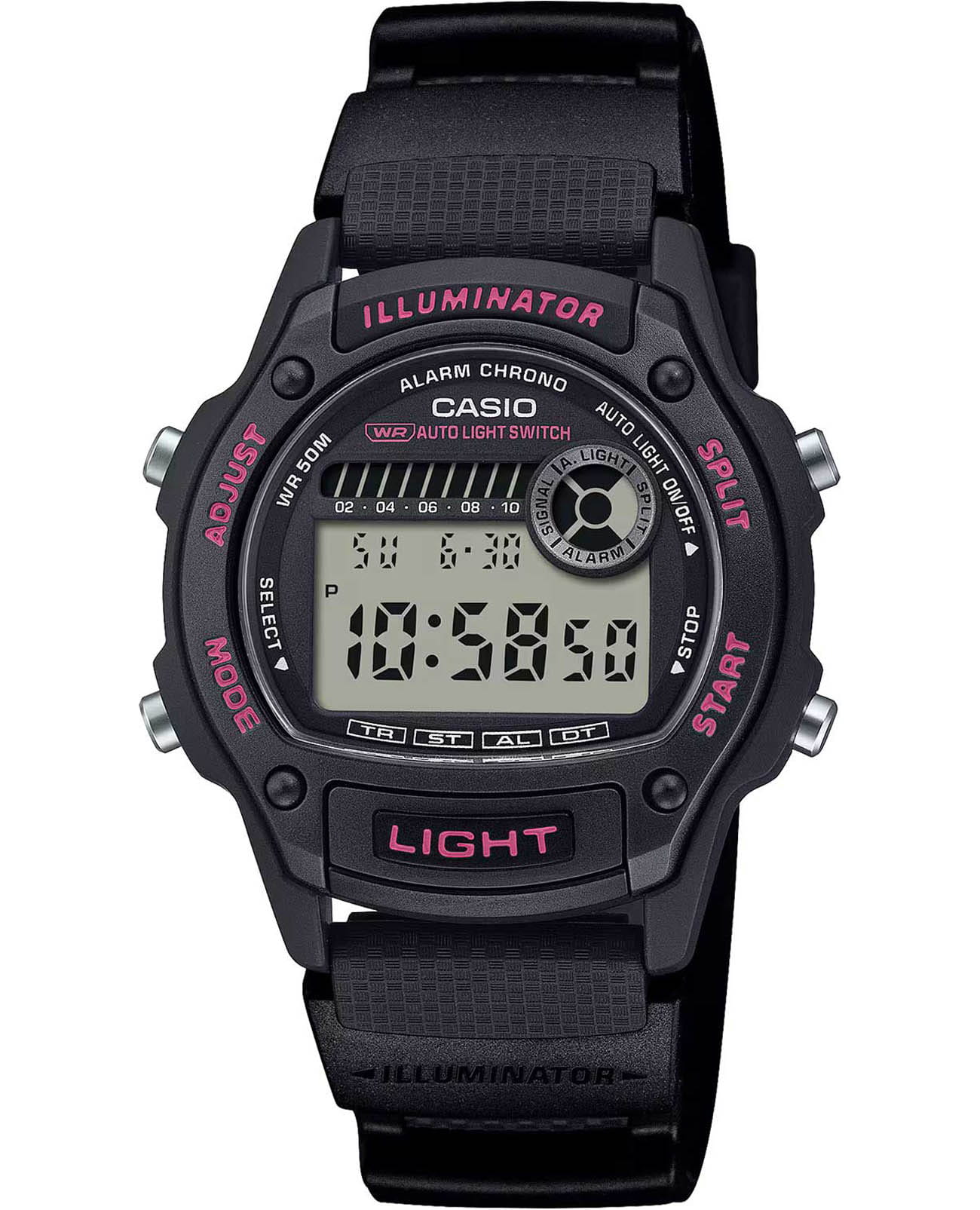 Casio Casio Collection W-220H-1A2  W-220H-1A2 кварцевые мужские часы серый циферблат, браслет пластик — вид спереди