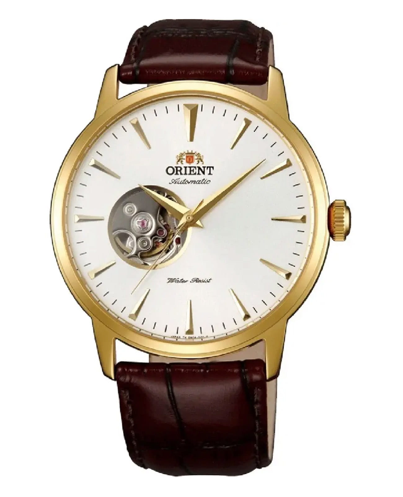 Orient Orient Automatic AG02002W  AG02002W механические мужские часы белый циферблат, браслет кожаный — вид спереди