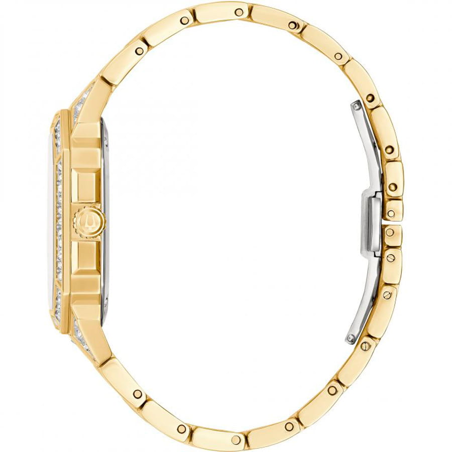 Bulova Bulova Crystal Octava 98A295,  сша женские часы на браслете нержавеющая сталь с ip-покрытием боковой вид