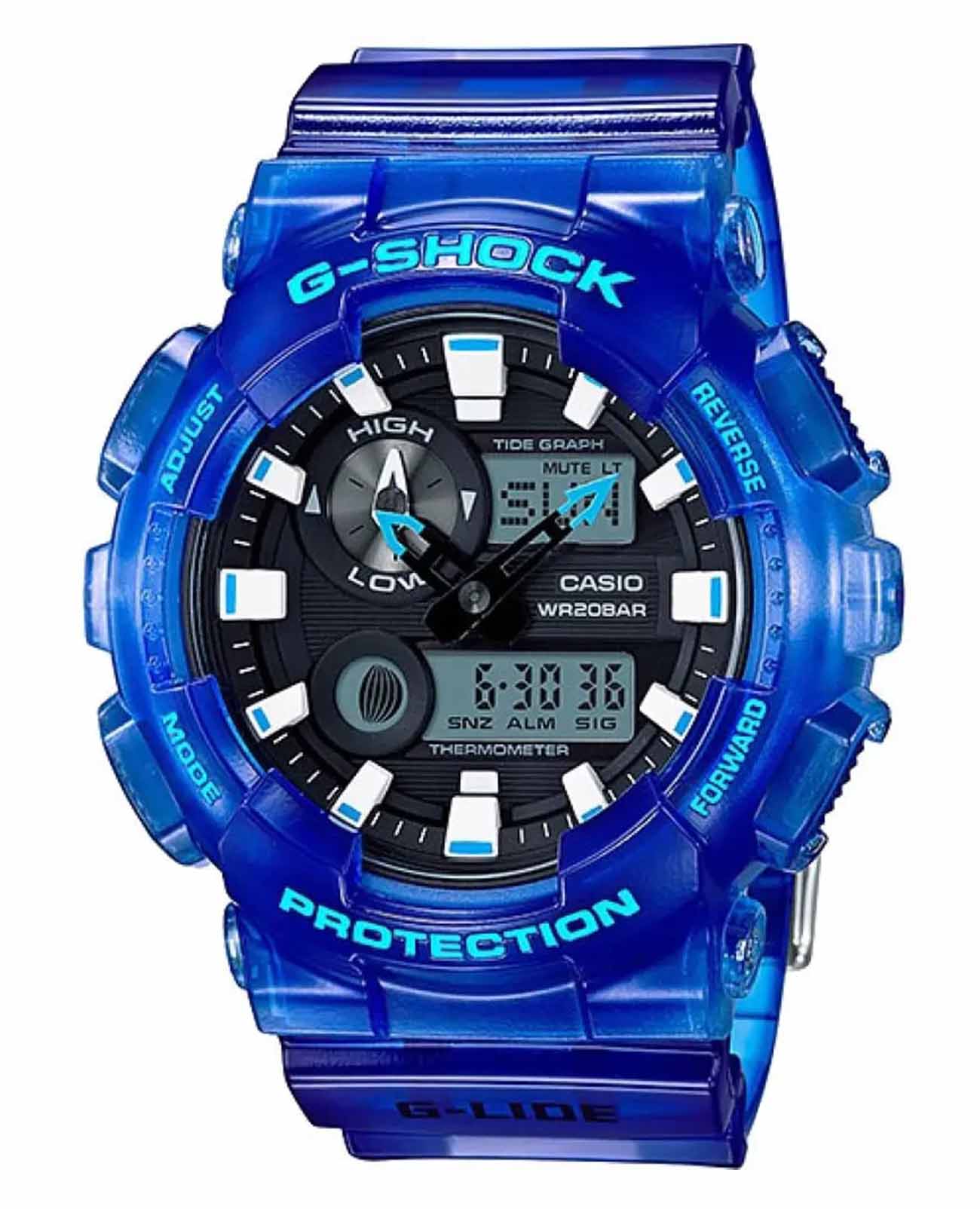 Casio Casio G-Shock GAX-100MSA-2A  GAX-100MSA-2A электронные мужские часы черный циферблат, браслет пластик — вид спереди