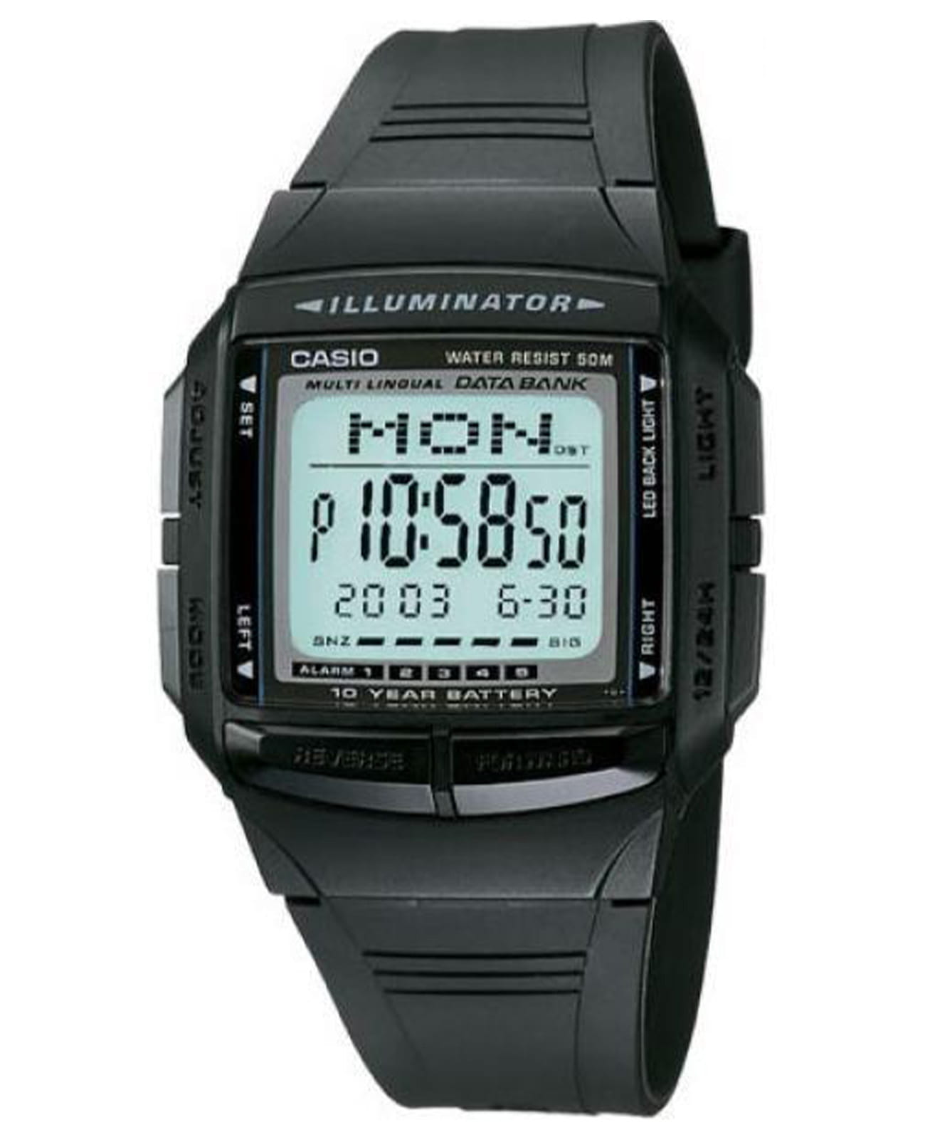 Casio Casio Collection DB-36-1A  DB-36-1A кварцевые мужские часы  циферблат, браслет пластик — вид спереди