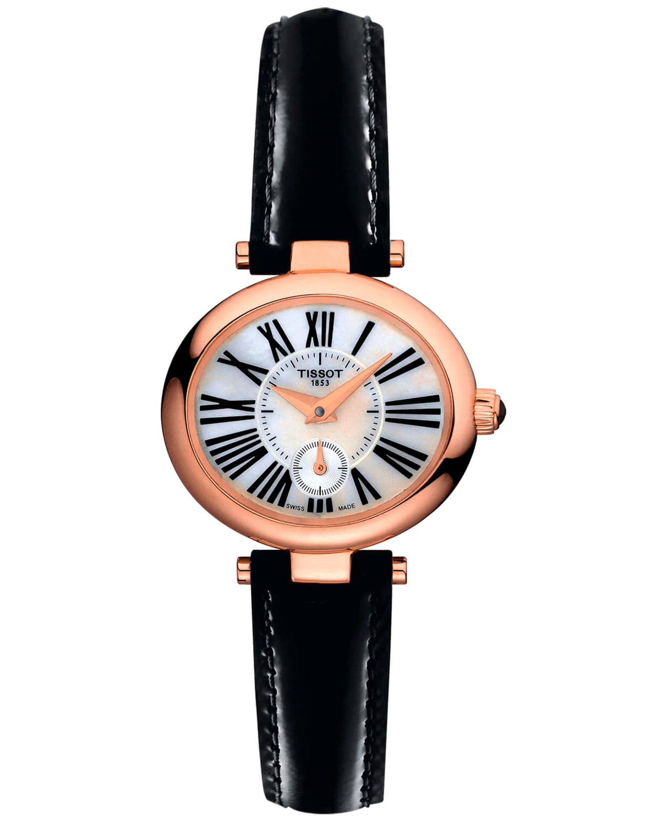 Tissot Tissot Glamorous Lady 18K Gold T917.110.76.113.02  T9171107611302 кварцевые женские часы перламутровый циферблат, браслет кожаный — вид спереди