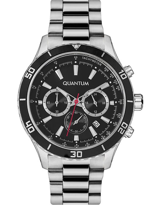 Quantum Quantum ADG656.350  ADG656.350 кварцевые мужские часы черный циферблат, браслет нержавеющая сталь — вид спереди
