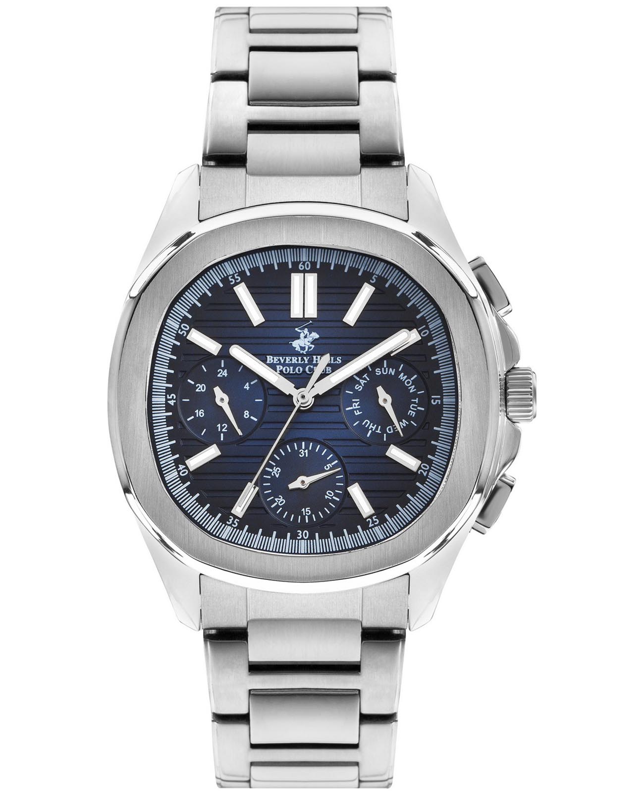 Beverly Hills Polo Club Beverly Hills Polo Club BP3212X.390  BP3212X.390 кварцевые мужские часы синий циферблат, браслет нержавеющая сталь — вид спереди