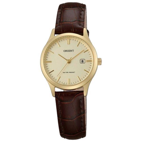 Orient Orient SZ3N002C (FSZ3N002C)  FSZ3N002C  женские часы желтый циферблат, браслет кожа + текстиль — вид спереди