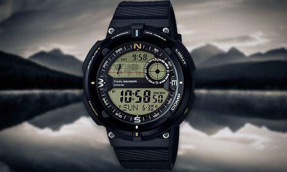 Casio Casio Illuminator SGW-600H-1B , наручные мужские часы фото под углом
