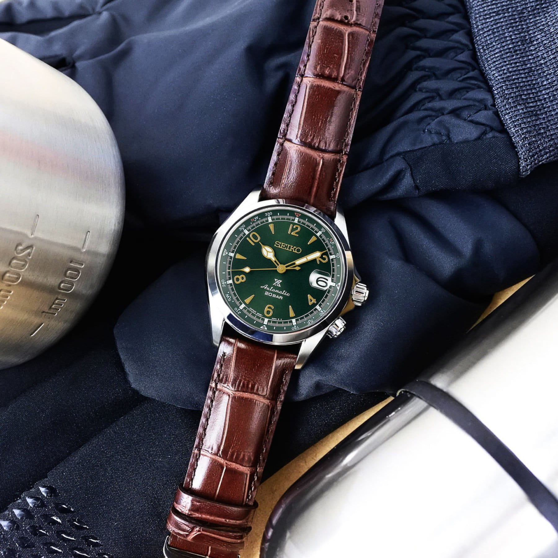 Seiko Seiko Prospex SPB121J1 мужские часы зеленый циферблат на запястье