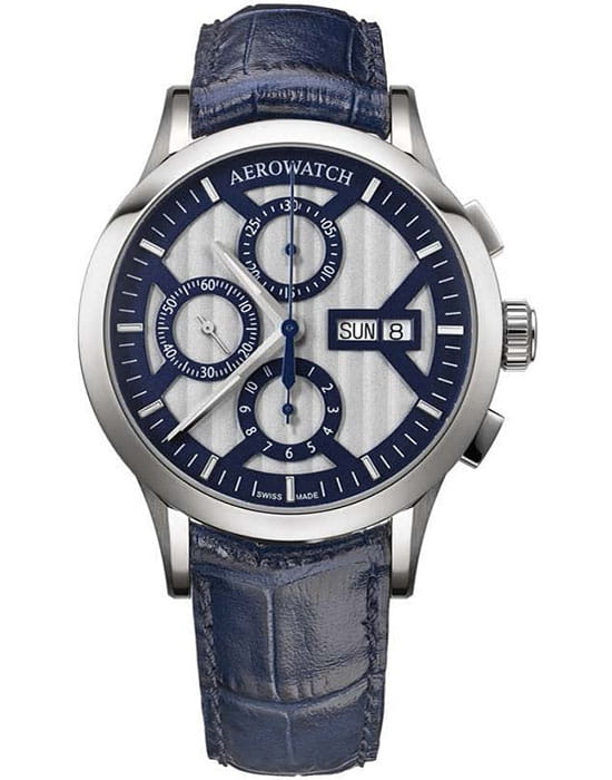 Aerowatch Aerowatch 61968 AA04  61968 AA04 механические мужские часы  циферблат, браслет кожаный — вид спереди