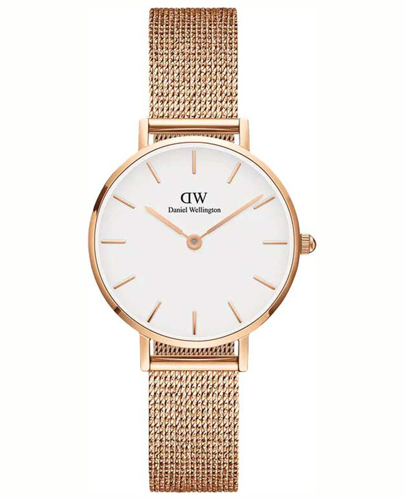 Daniel Wellington Daniel Wellington Petite Melrose DW00100523  DW00100523 кварцевые женские часы белый циферблат, браслет сталь c pvd покрытием — вид спереди