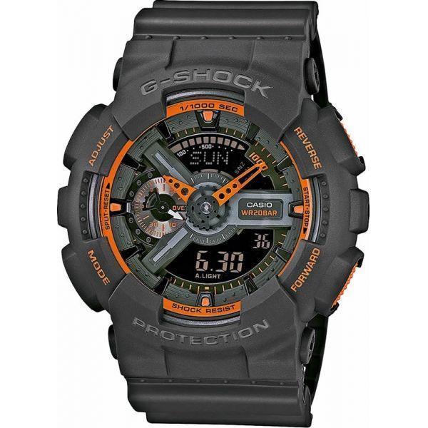 Casio Casio G-Shock GA-110TS-1A4 GA-110 GA-110TS-1A4 электронные мужские часы коричневый циферблат, браслет пластик — вид спереди
