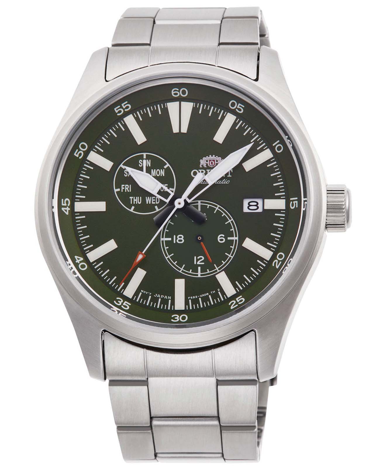 Orient Orient Automatic RA-AK0402E (RN-AK0402E)  RA-AK0402E механические мужские часы зеленый циферблат, браслет нержавеющая сталь — вид спереди